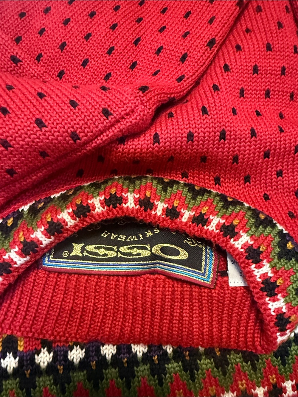 Vintage 80s Ossi Skiwear Sweater Fair Isle Alpine Knit